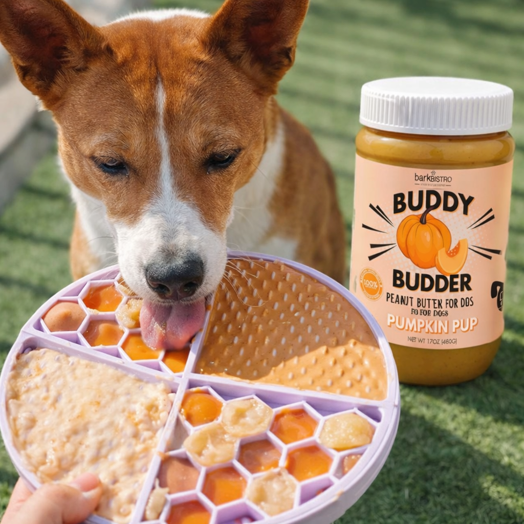 Pumpkin Pup Buddy Budder | Natural Dog Peanut Butter with Pumpkin & Honey | Simon Natural Pets