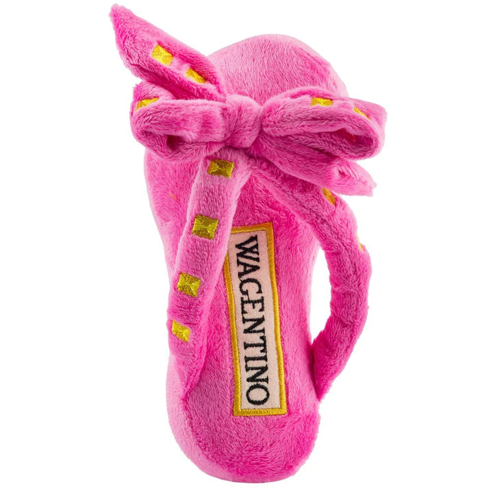 Wagentino Sandal Dog Toy – Luxury Designer Plush Toy with Squeaker