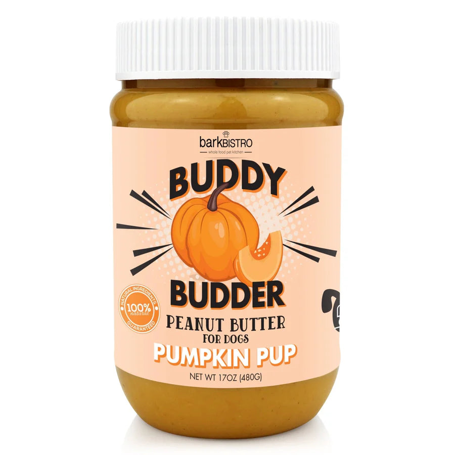 Pumpkin Pup Buddy Budder | Natural Dog Peanut Butter with Pumpkin & Honey | Simon Natural Pets