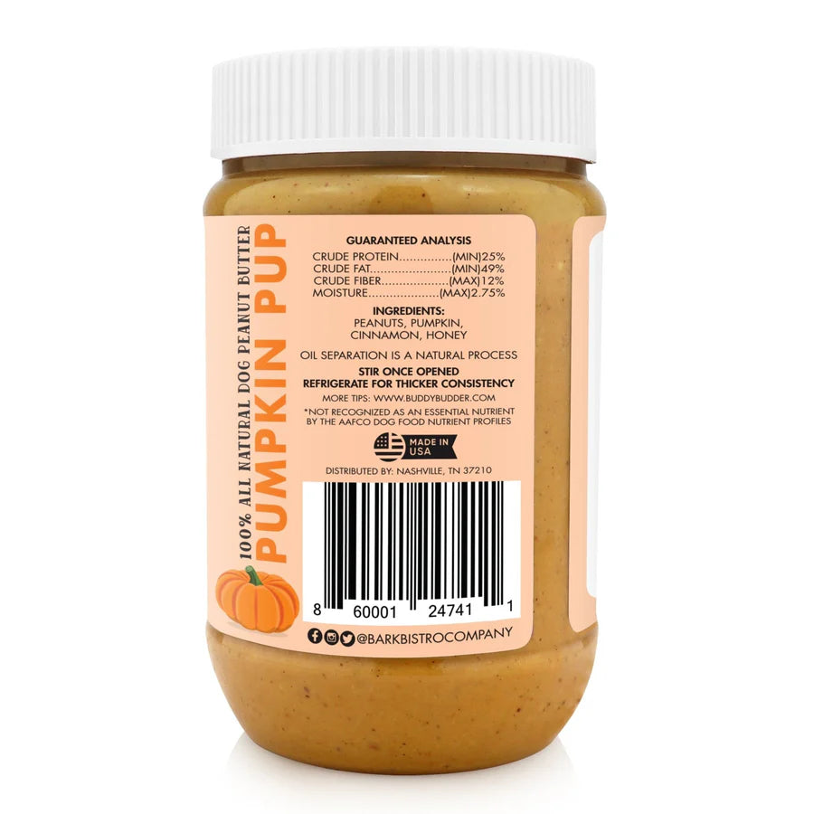 Pumpkin Pup Buddy Budder | Natural Dog Peanut Butter with Pumpkin & Honey | Simon Natural Pets